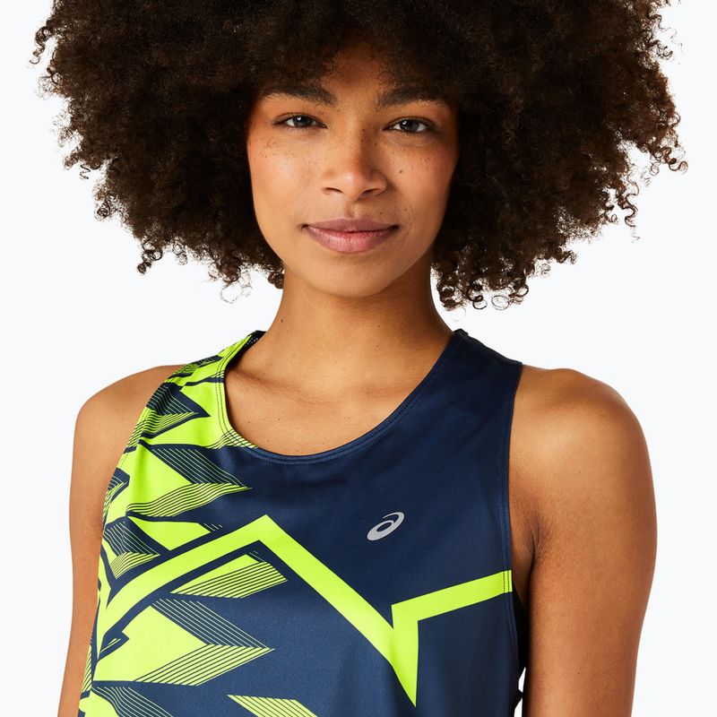 Koszulka do biegania damska ASICS Light Graphic Tank french blue/safety yellow 4
