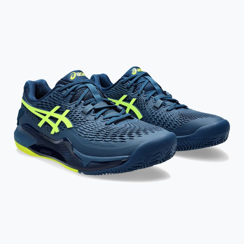 Buty do tenisa męskie ASICS Gel-Resolution 9 Clay mako blue/safety yellow 10