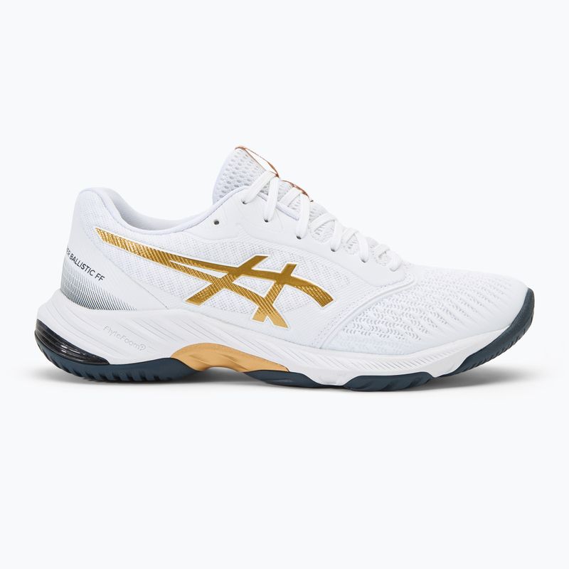 Buty męskie ASICS Netburner Ballistic FF 3 white/ pure gold 2