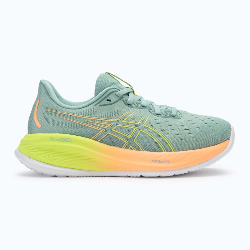 Buty do biegania damskie ASICS Gel-Cumulus 26 Paris light celadon/safety yellow 2