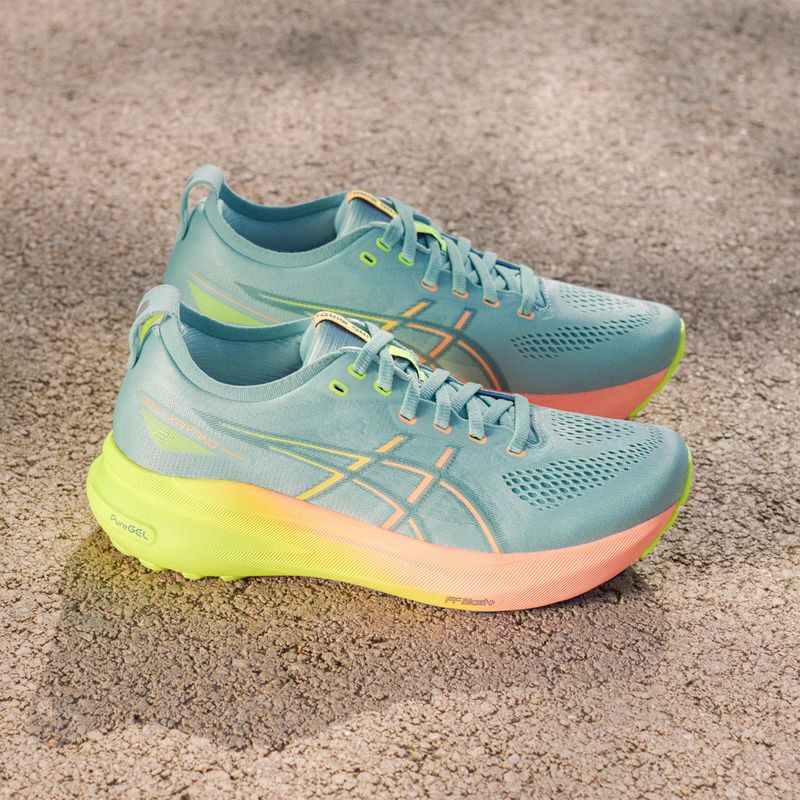 Buty do biegania męskie ASICS Gel-Kayano 31 Paris light celadon/safety yellow 4