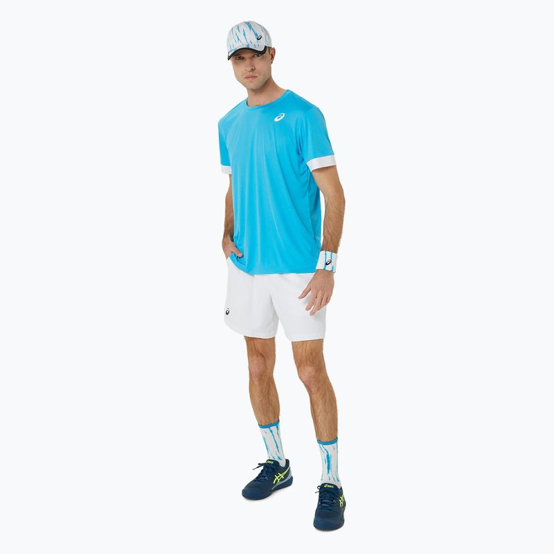 Koszulka tenisowa męska ASICS Court SS Top digital aqua/brilliant white 2