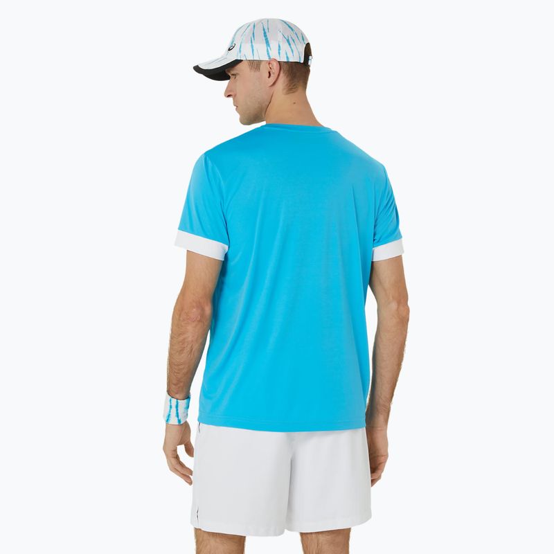 Koszulka tenisowa męska ASICS Court SS Top digital aqua/brilliant white 3