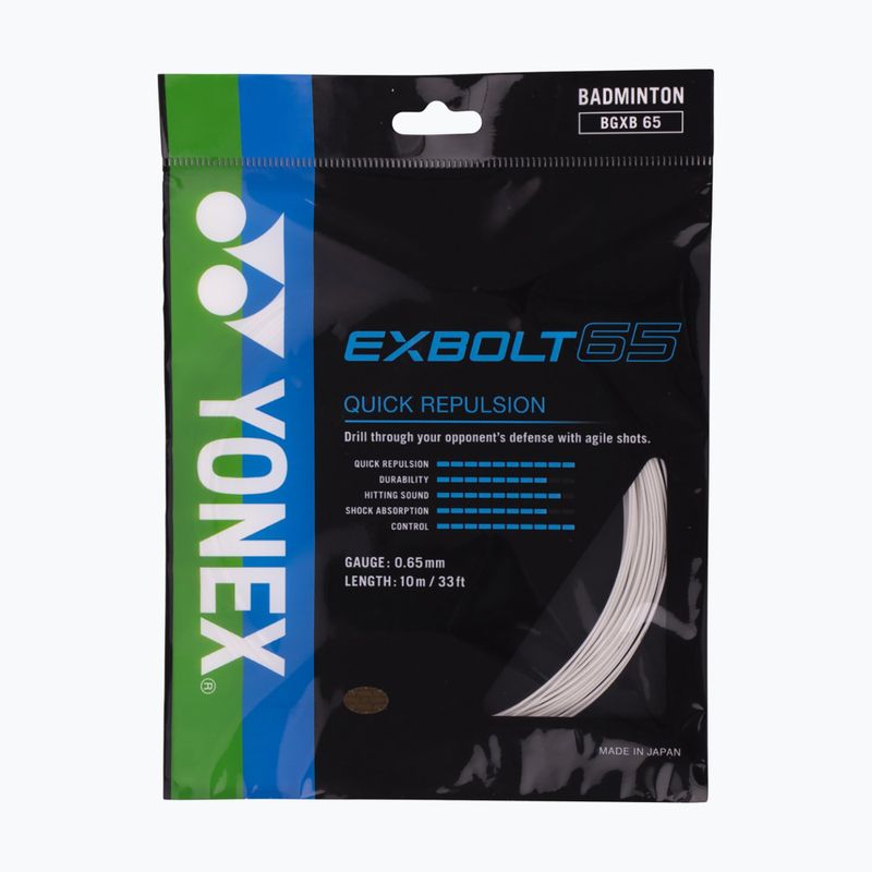 Naciąg badmintonowy YONEX Exbolt 65 Set 10 m white 2