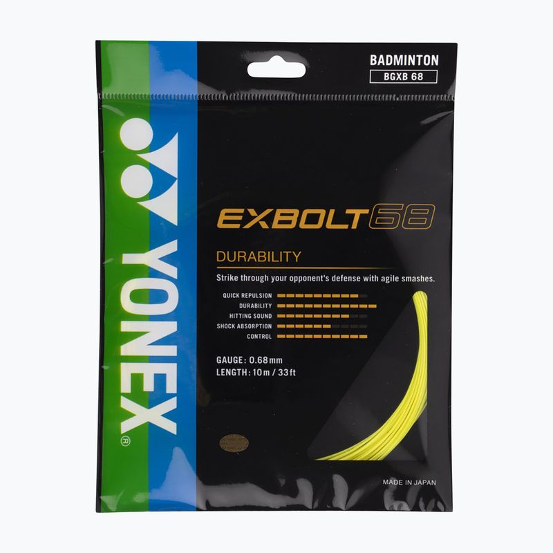 Naciąg badmintonowy YONEX Exbolt 68 Set 10 m yellow 2