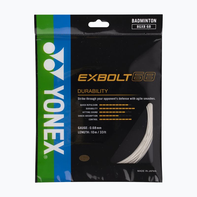 Naciąg badmintonowy YONEX Exbolt 68 Set 10 m white 2