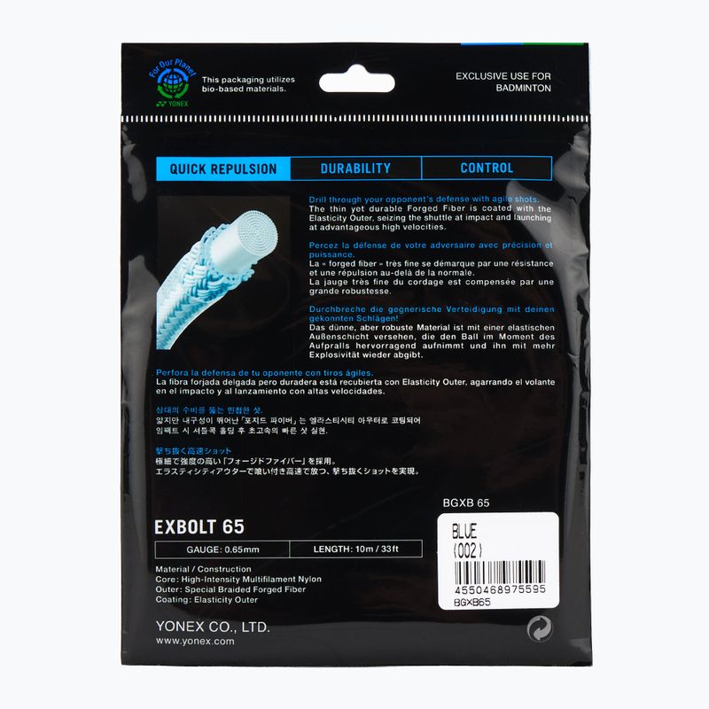 Naciąg badmintonowy YONEX Exbolt 65 Set 10 m blue 2