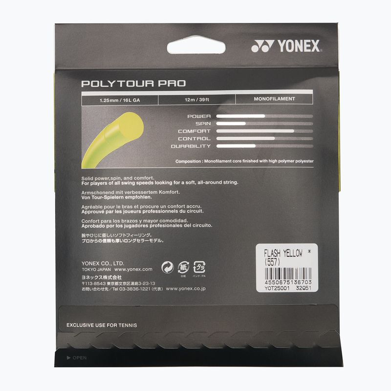 Naciąg tenisowy YONEX Poly Tour Pro 125 LE Set yellow 2
