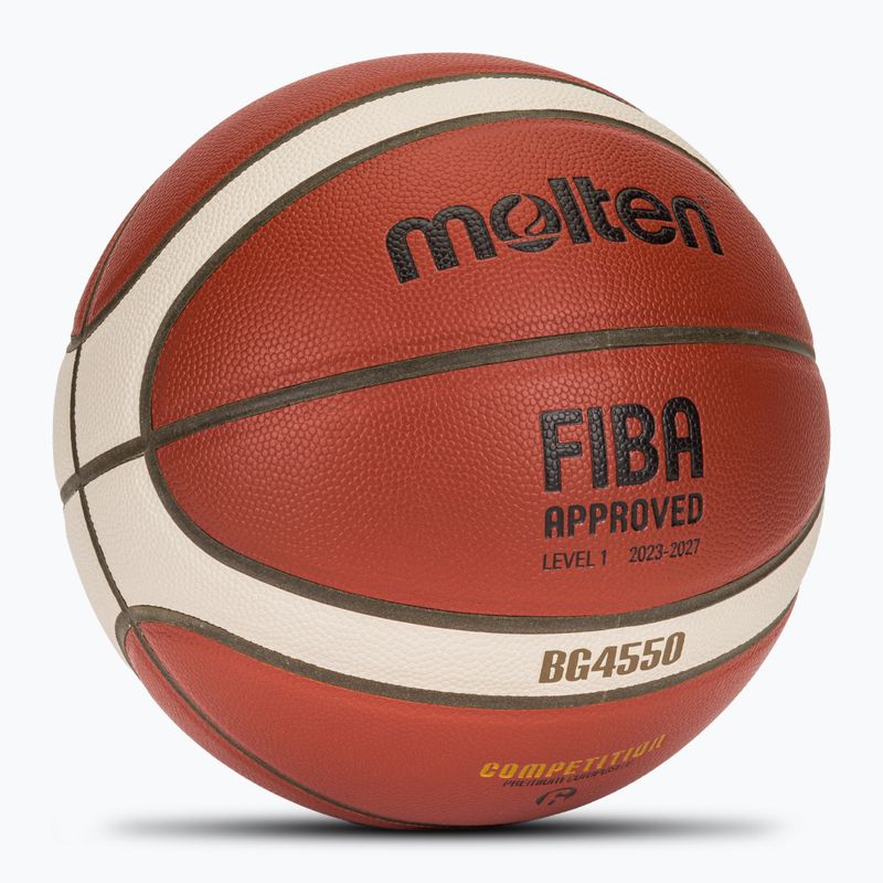 Piłka do koszykówki Molten B6G4550 FIBA brown rozmiar 6 2