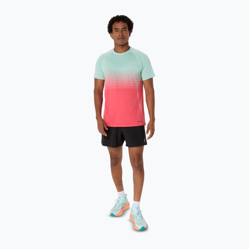 Koszulka do biegania męska ASICS Seamless performance coral reef/oasis green 2