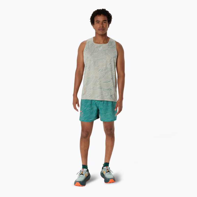 Tank top do biegania męski ASICS Fujitrail Singlet white sage/rainy lake 2