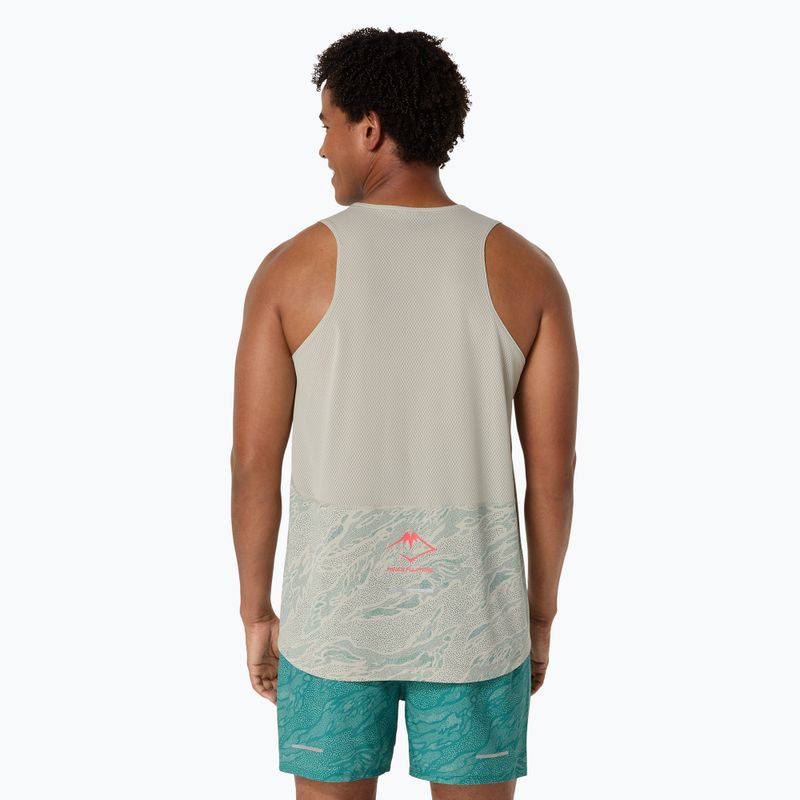 Tank top do biegania męski ASICS Fujitrail Singlet white sage/rainy lake 3