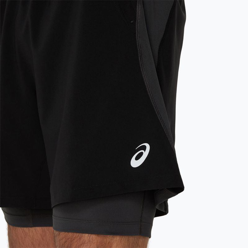 Spodenki do biegania męskie ASICS Road 2N1 7IN performance black/graphite grey 8
