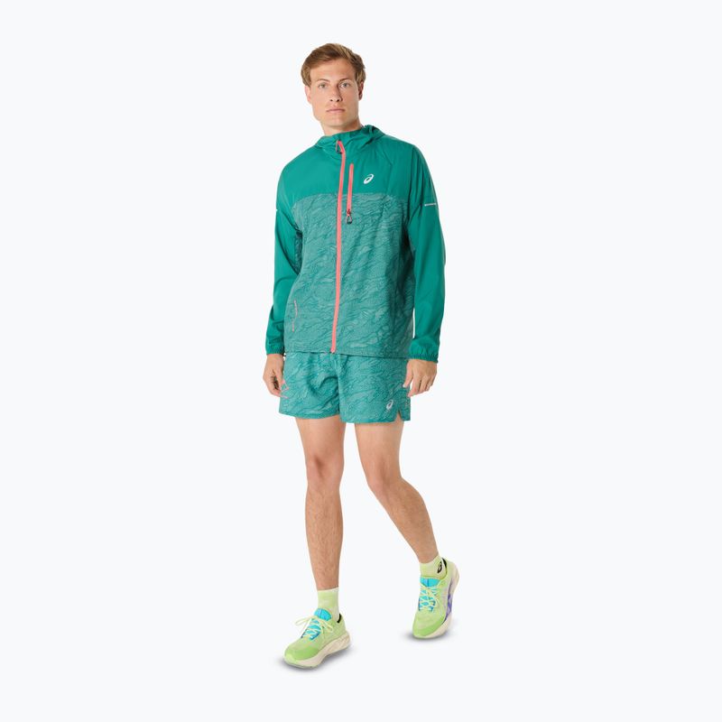 Kurtka do biegania męska ASICS Fujitrail Packable rainy lake/birch 2