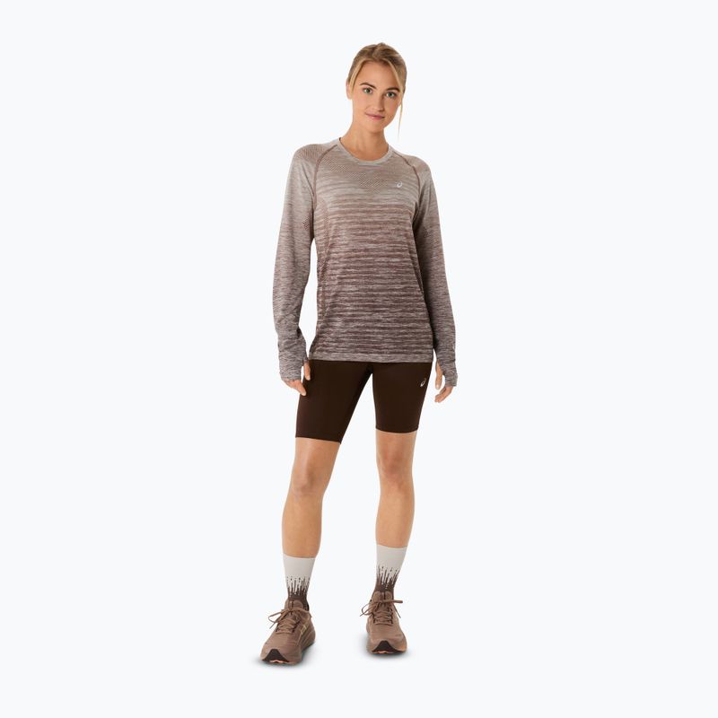 Longsleeve do biegania damski ASICS Seamless taupe grey/coffee 2