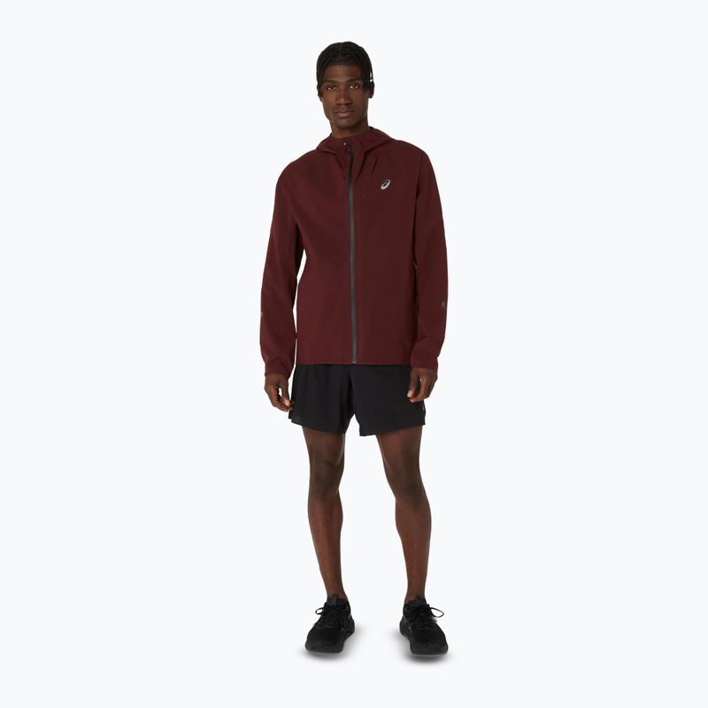 Kurtka do biegania męska ASICS Metarun Waterproof dark red planet 2