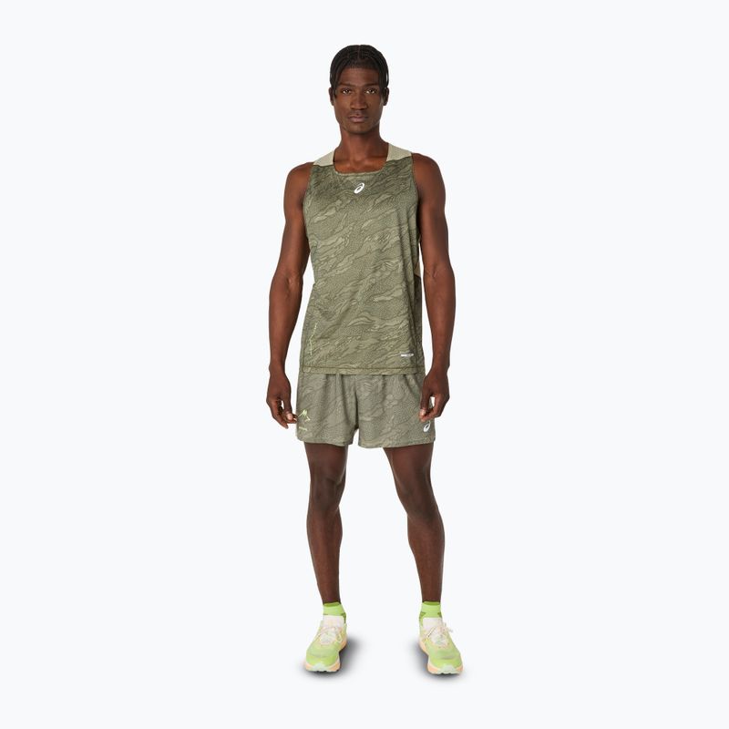 Koszulka do biegania męska ASICS Fujitrail Singlet mantle green/khaki 2