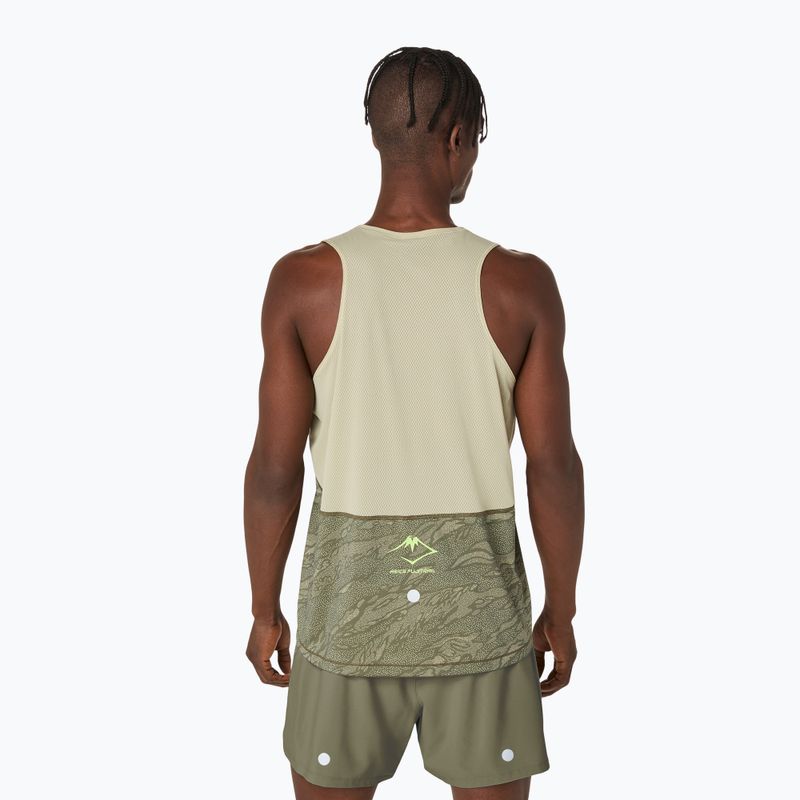 Koszulka do biegania męska ASICS Fujitrail Singlet mantle green/khaki 3