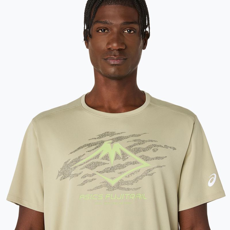 Koszulka do biegania męska ASICS Fujitrail Logo SS khaki 5
