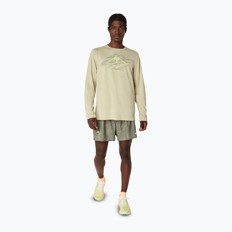 Longsleeve do biegania męski ASICS Fujitrail Logo LS khaki 2