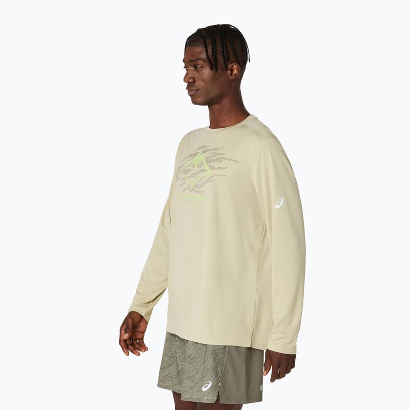 Longsleeve do biegania męski ASICS Fujitrail Logo LS khaki 4