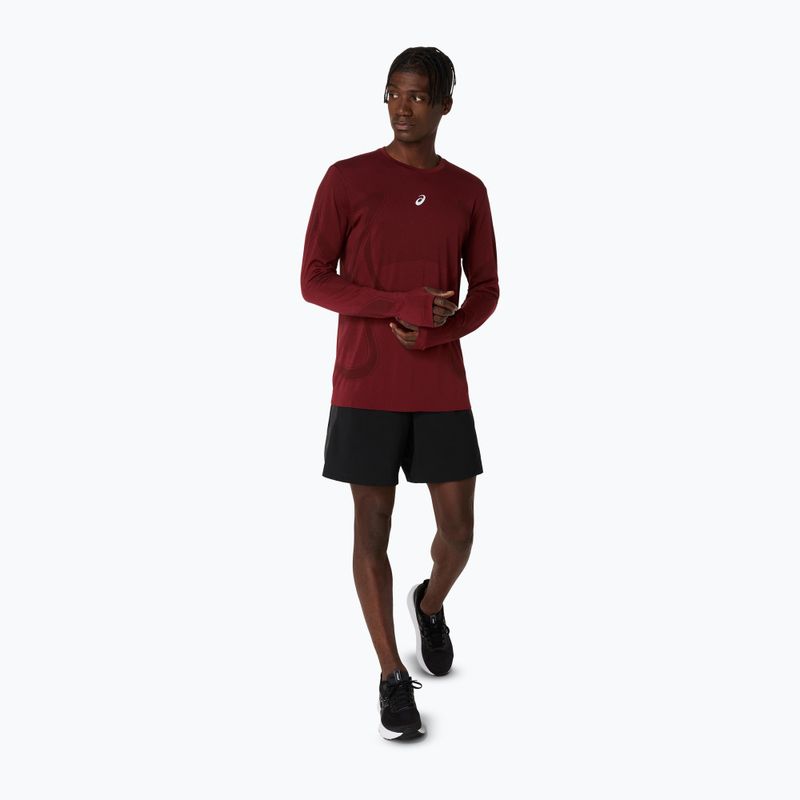 Longsleeve do biegania męski ASICS Road Seamless LS dark red planet 2