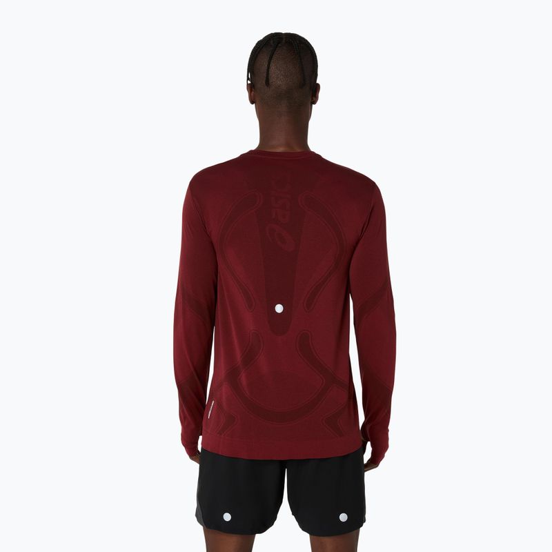 Longsleeve do biegania męski ASICS Road Seamless LS dark red planet 3