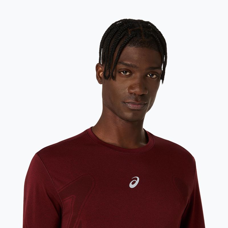 Longsleeve do biegania męski ASICS Road Seamless LS dark red planet 5
