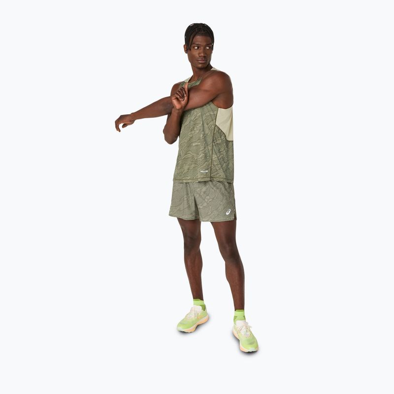 Spodenki do biegania męskie ASICS Fujitrail All Over Print 5IN mantle green 2