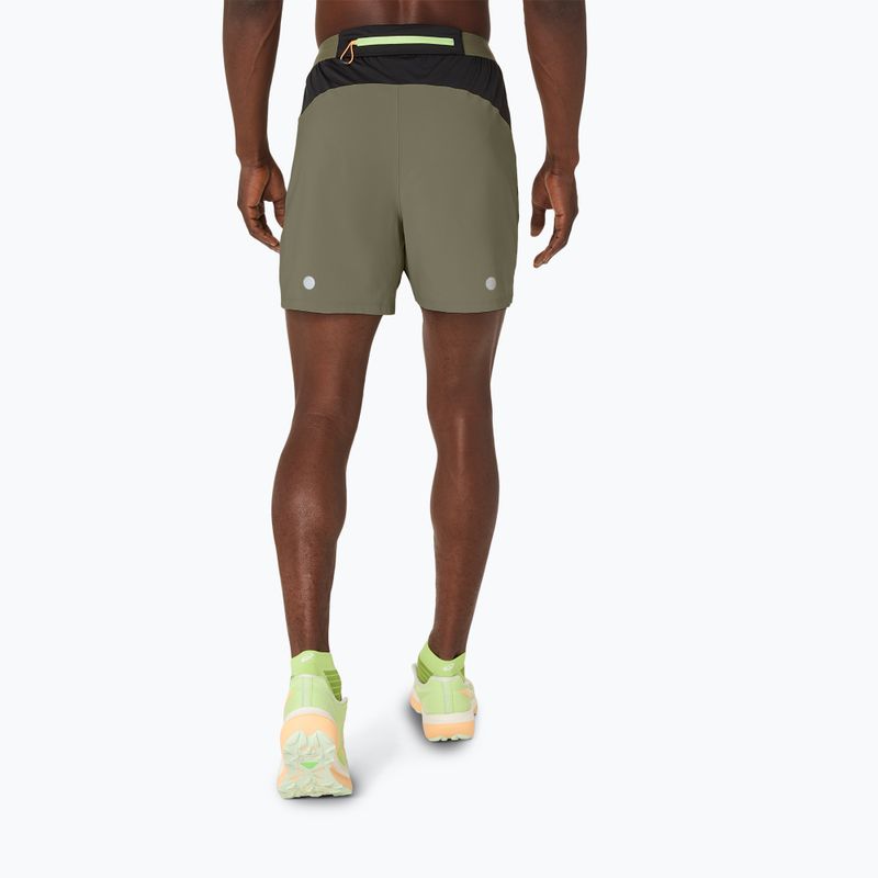 Spodenki do biegania męskie ASICS Fujitrail All Over Print 5IN mantle green 3