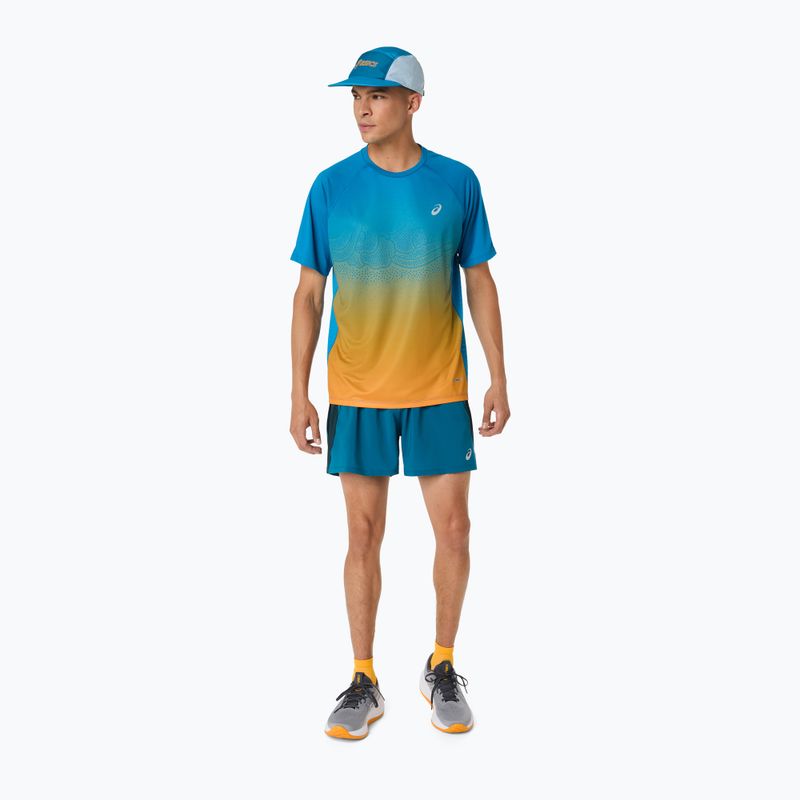 Koszulka do biegania męska ASICS Road Fade aegean blue/yamabuki 2