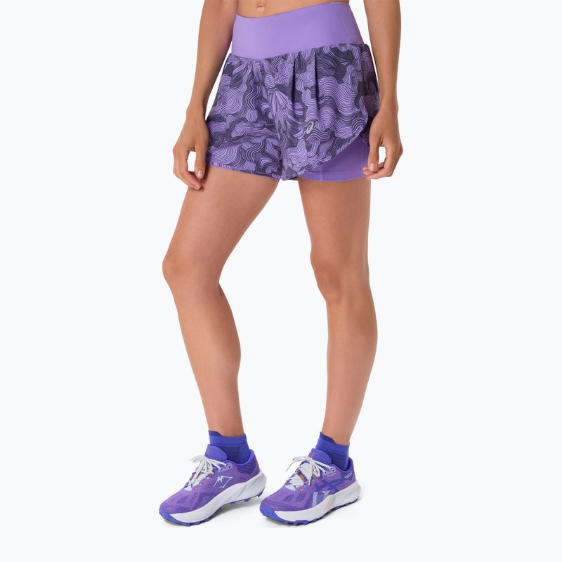 Spodenki do biegania damskie ASICS Road All Over Print amethyst 4