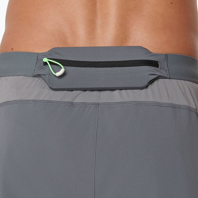 Spodenki do biegania męskie ASICS Road 5IN clay grey/steel grey/illuminate green 7