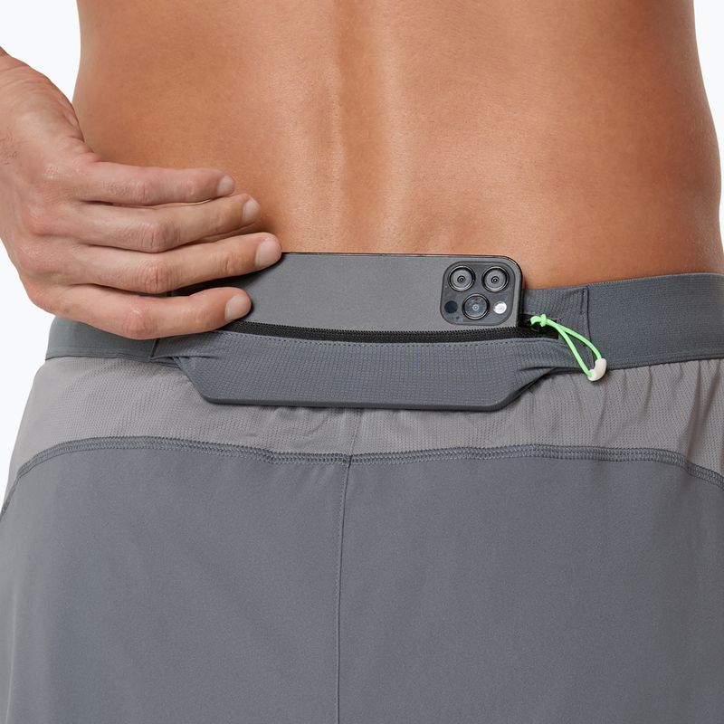 Spodenki do biegania męskie ASICS Road 5IN clay grey/steel grey/illuminate green 8