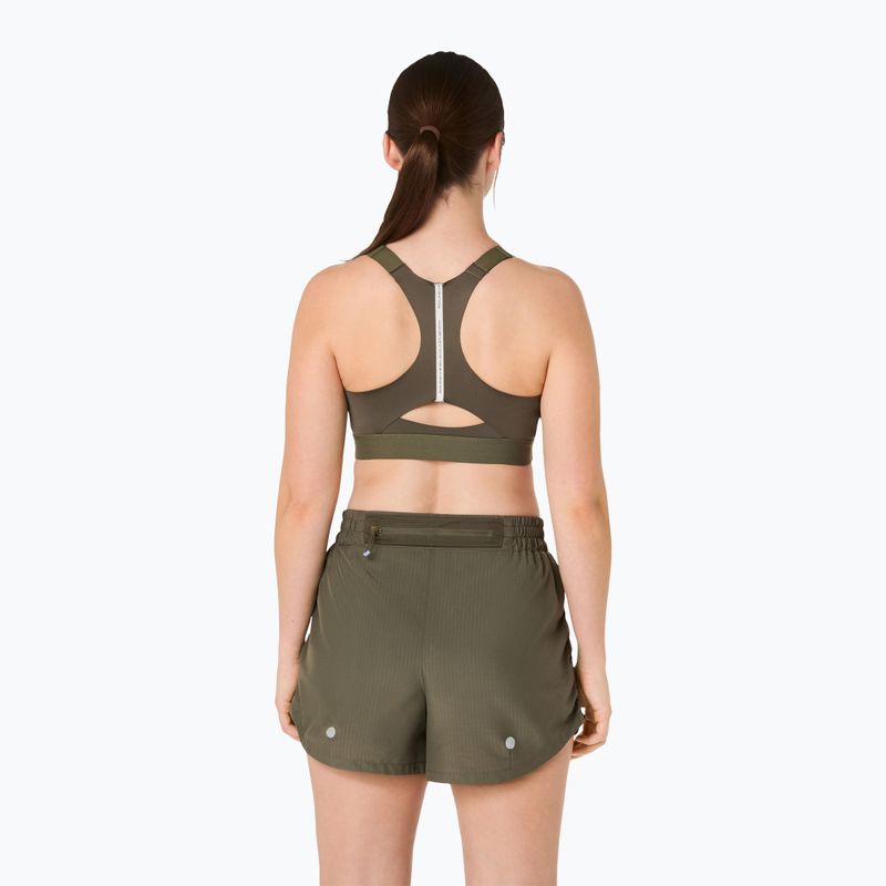 Biustonosz treningowy ASICS Road Combination Zip dark olive 3