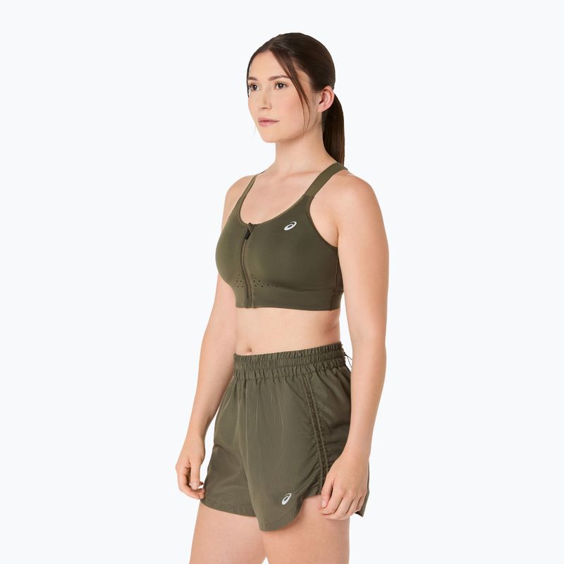 Biustonosz treningowy ASICS Road Combination Zip dark olive 4
