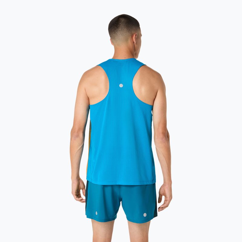 Koszulka do biegania męska ASICS Road Fade Singlet aegean blue/yamabuki 3