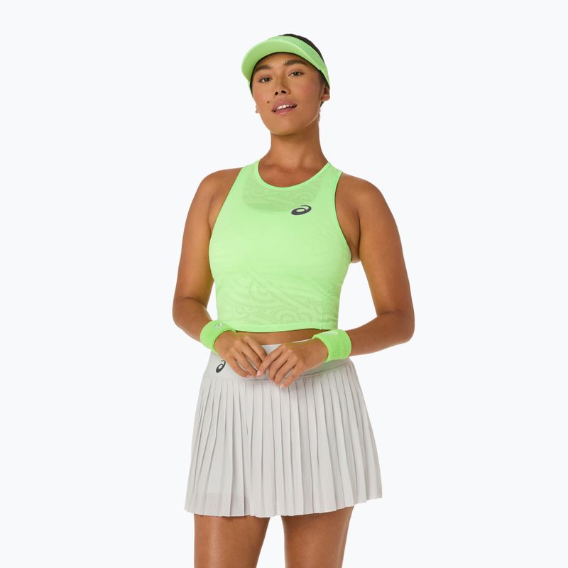 Koszulka tenisowa damska ASICS Match Jaquard Crop Top W illuminate green