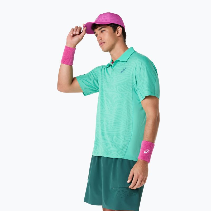Koszulka tenisowa męska ASICS Match Jacquard Polo aurora green 5