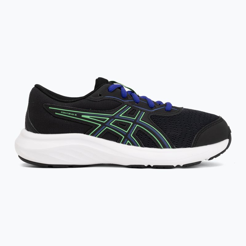 Buty do biegania dziecięce ASICS Contend 9 GS black/vital green 2