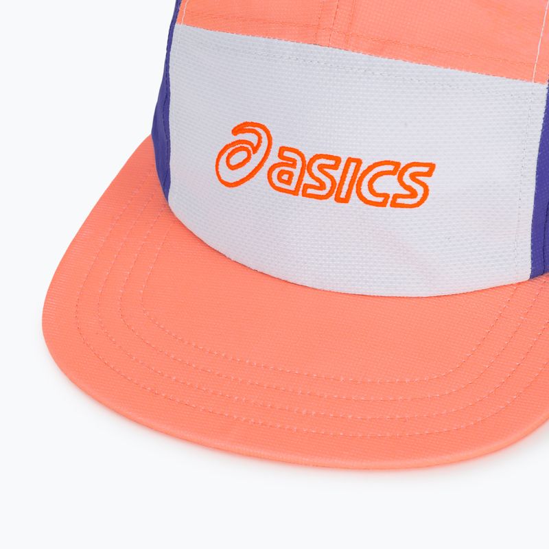 Czapka z daszkiem ASICS Performance Running 5 Panel sun coral/brilliant white 3