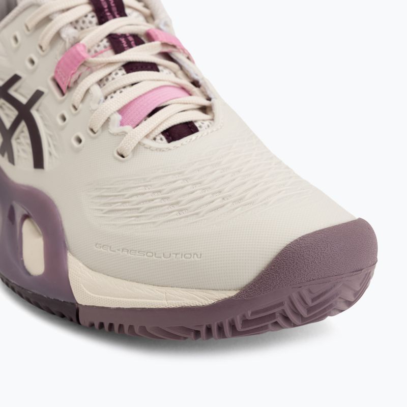Buty do tenisa damskie ASICS Gel-Resolution X Clay soft oat/dark aubergine 7