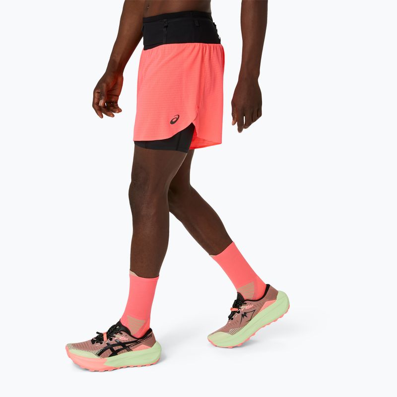 Spodenki do biegania męskie ASICS Fujitrail Elite blazing coral 3