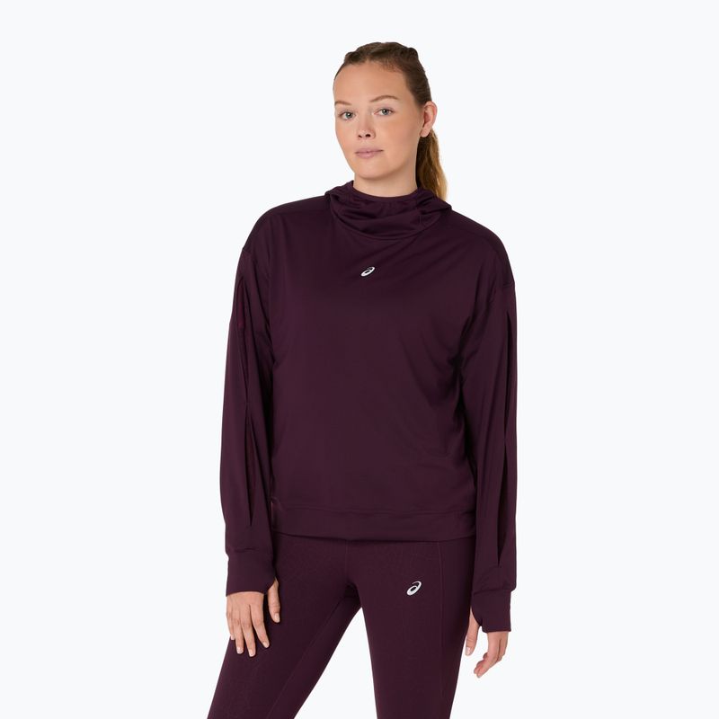Bluza do biegania damska ASICS Nagino Run Winter Hoodie dark aubergine