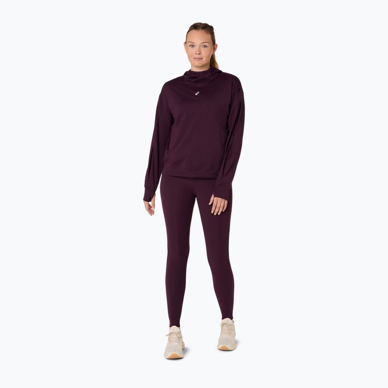 Bluza do biegania damska ASICS Nagino Run Winter Hoodie dark aubergine 2