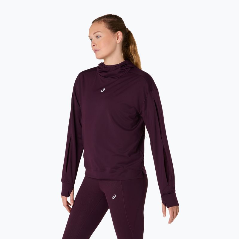 Bluza do biegania damska ASICS Nagino Run Winter Hoodie dark aubergine 4