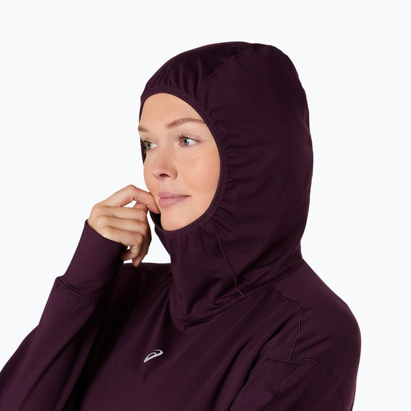 Bluza do biegania damska ASICS Nagino Run Winter Hoodie dark aubergine 6