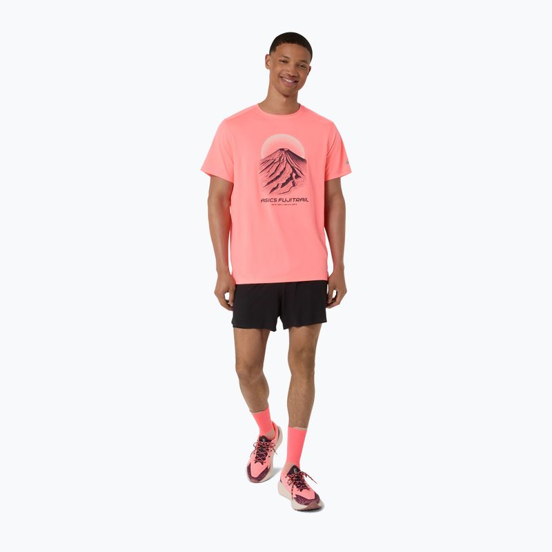 Koszulka do biegania męska Asics Fujitrail Logo Ss Top Sun Coral 2