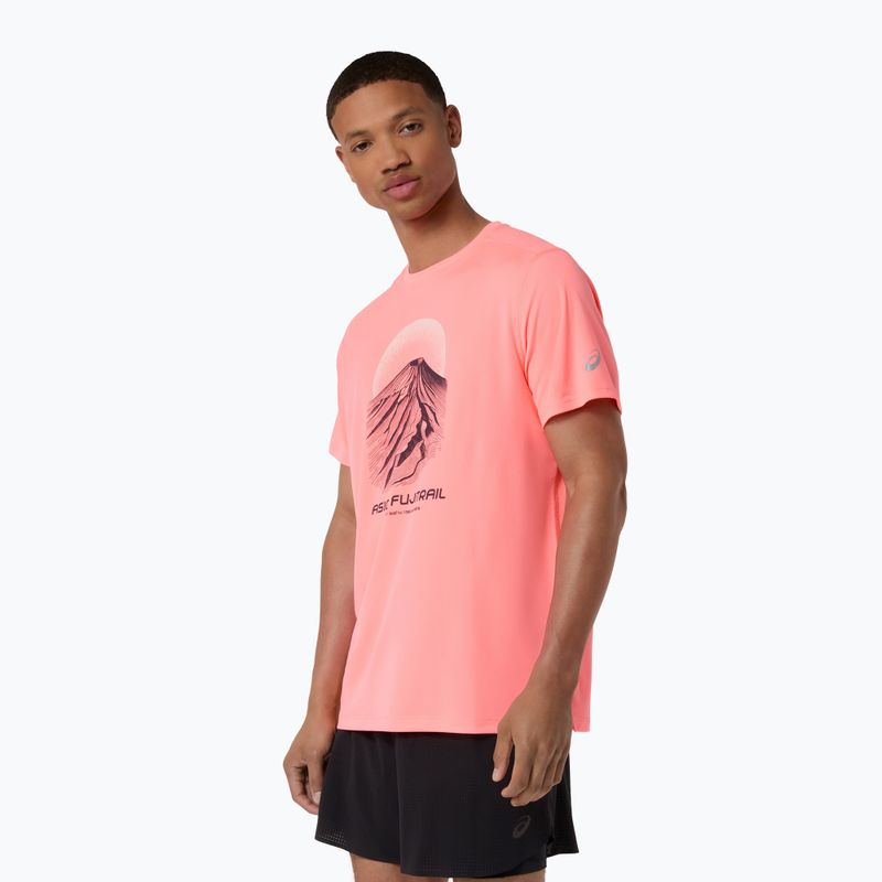 Koszulka do biegania męska Asics Fujitrail Logo Ss Top Sun Coral 4