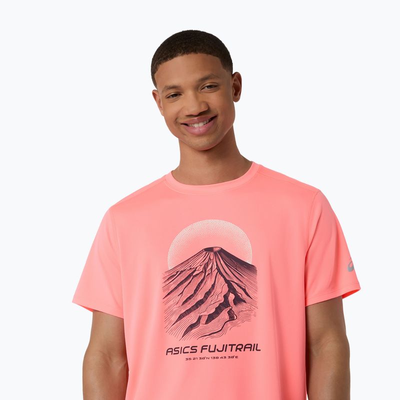 Koszulka do biegania męska Asics Fujitrail Logo Ss Top Sun Coral 5